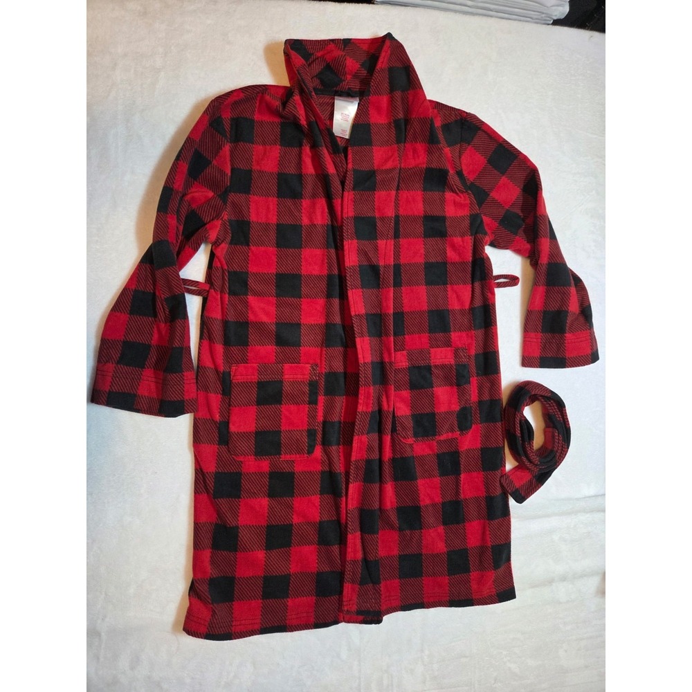 276 WonderShop UNI Size 10 Red Black Buffalo Plaid Fleece Coat Jacket
